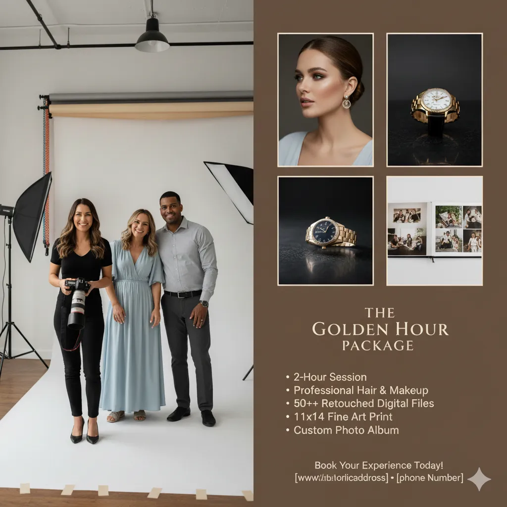 Studio photography session package